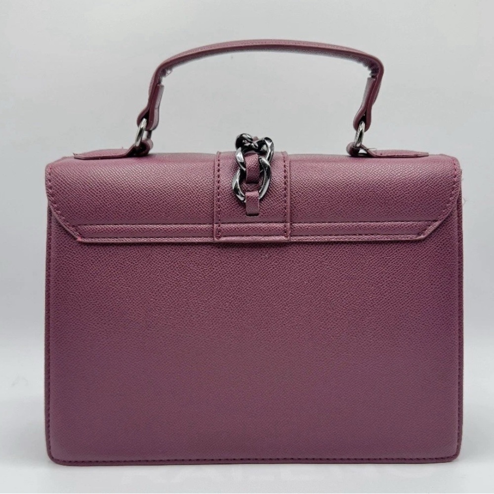 Badgley Mischka Studded Plum Structured Handbag w/ Long Strap NWT​ - Picture 2 of 2